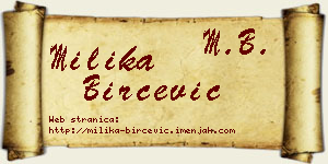 Milika Birčević vizit kartica